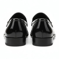 Mocassini slip-on da uomo in vernice nera PU