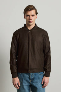 Giacca bomber da uomo marrone, minimalista ed elegante