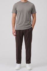 T-shirt da uomo classica in misto cotone color antracite
