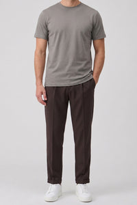 T-shirt da uomo classica in misto cotone color antracite
