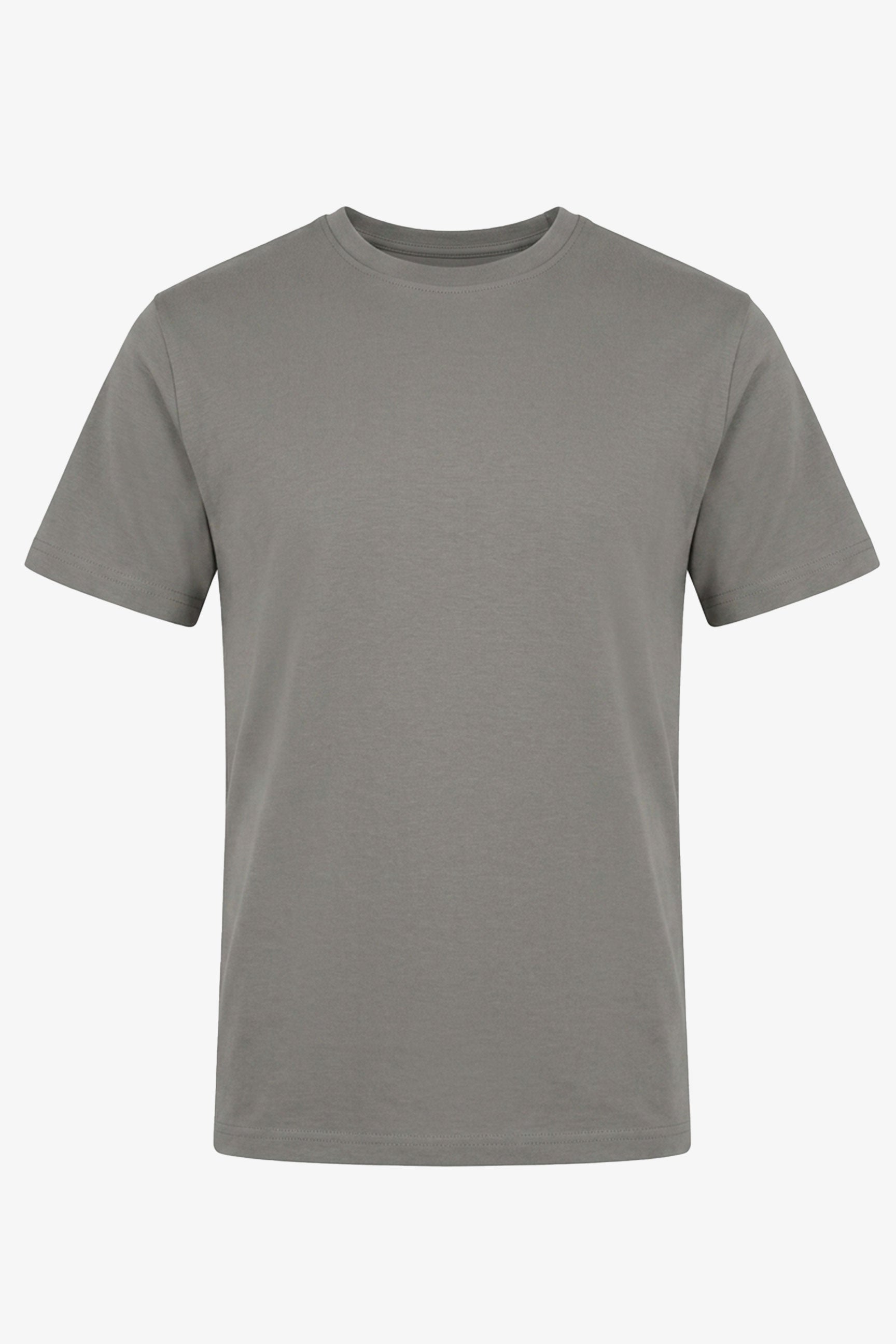 T-shirt da uomo classica in misto cotone color antracite