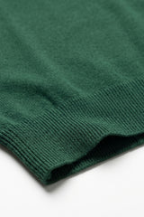 T-shirt classica da uomo verde in maglia, maniche corte, girocollo