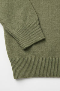 Maglione da uomo verde girocollo, vestibilità regolare, lavorato a maglia
