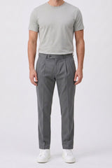 T-shirt classica da uomo grigia in misto cotone