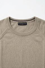 T-shirt classica da uomo color kaki a maniche corte con scollo rotondo