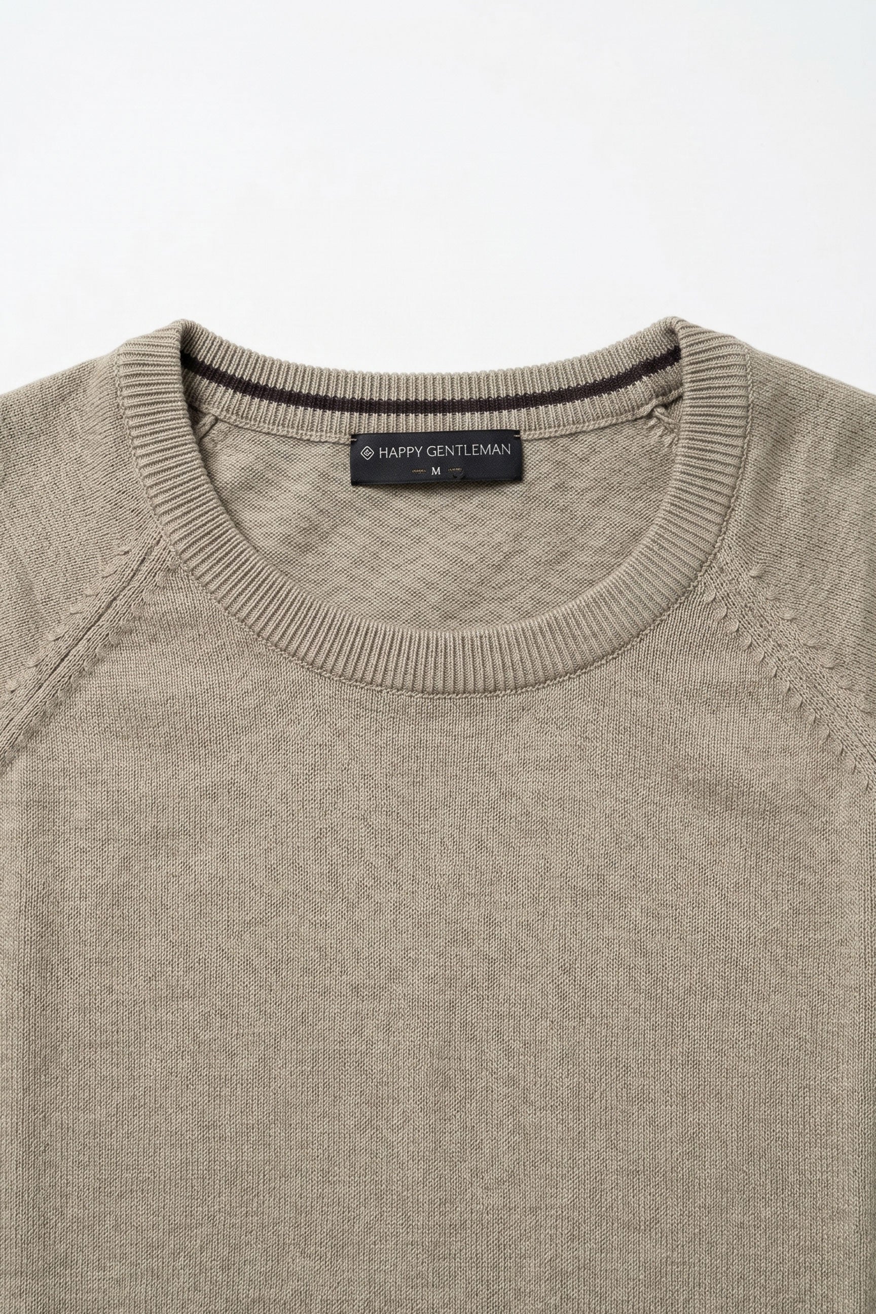 T-shirt classica da uomo color kaki a maniche corte con scollo rotondo