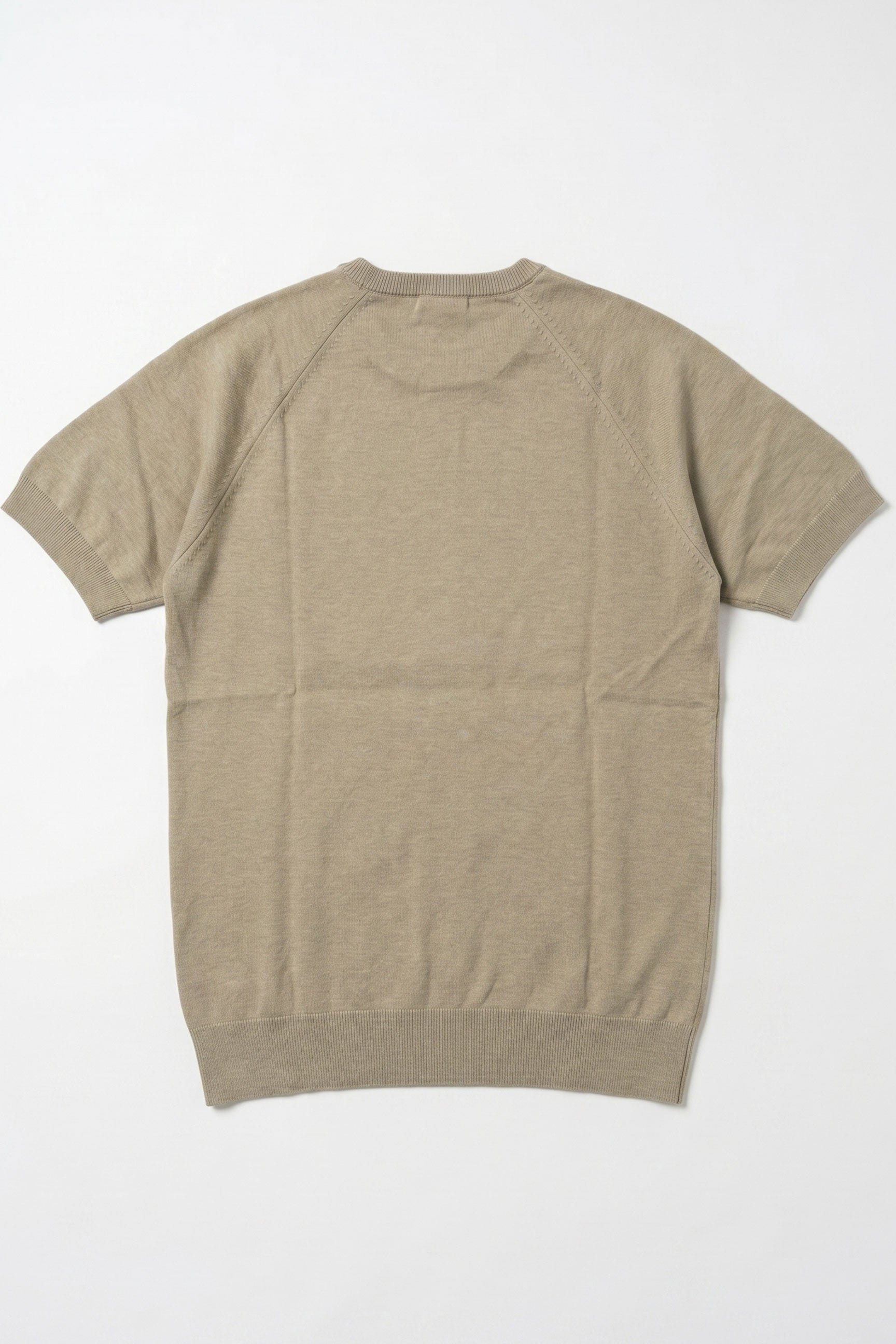 T-shirt classica da uomo color kaki a maniche corte con scollo rotondo