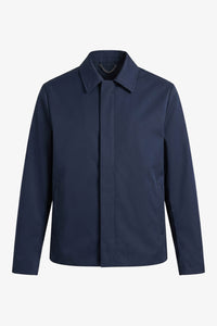 Giacca Harrington da uomo blu navy impermeabile con colletto