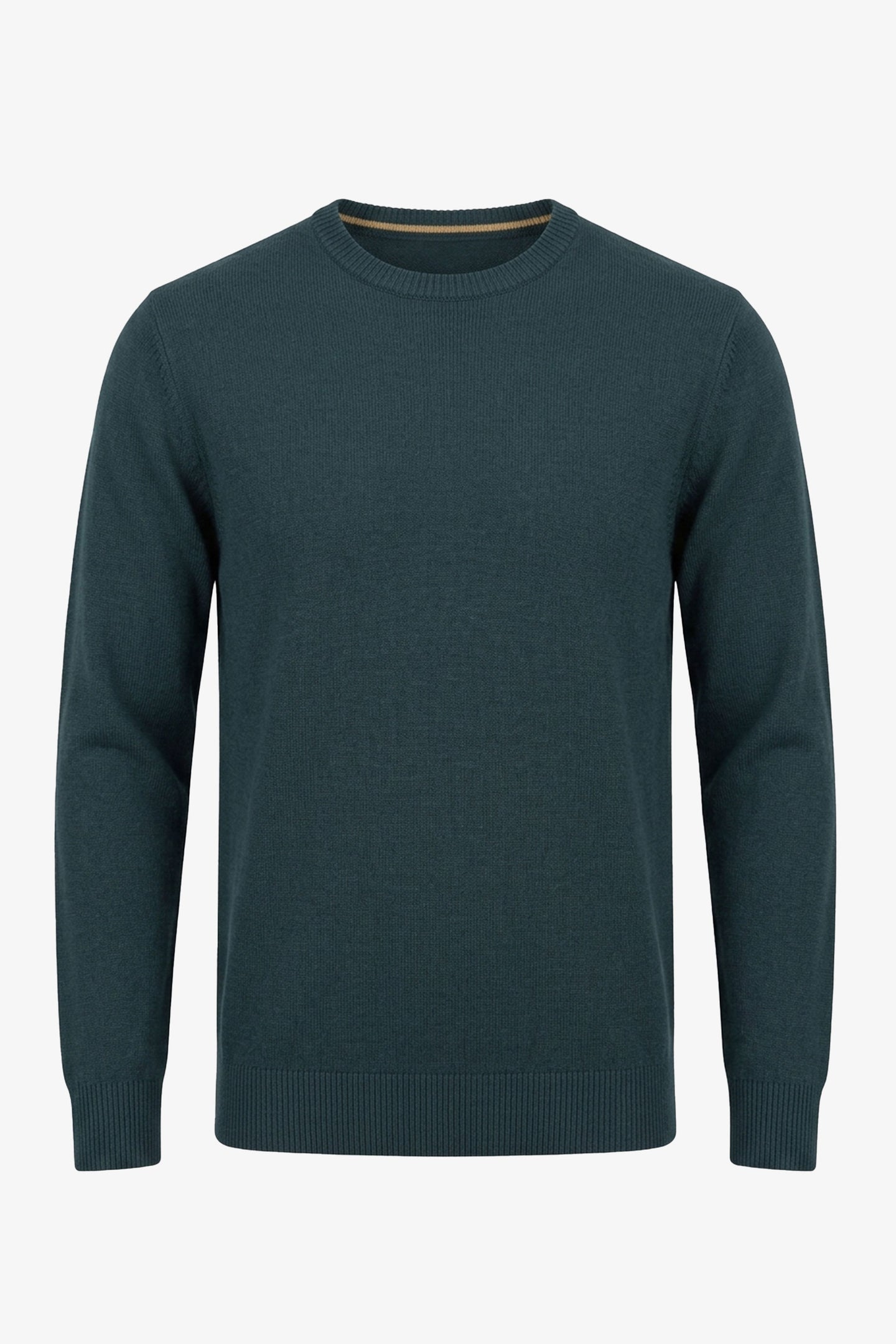 Maglione da uomo blu navy in maglia, girocollo, vestibilità regolare