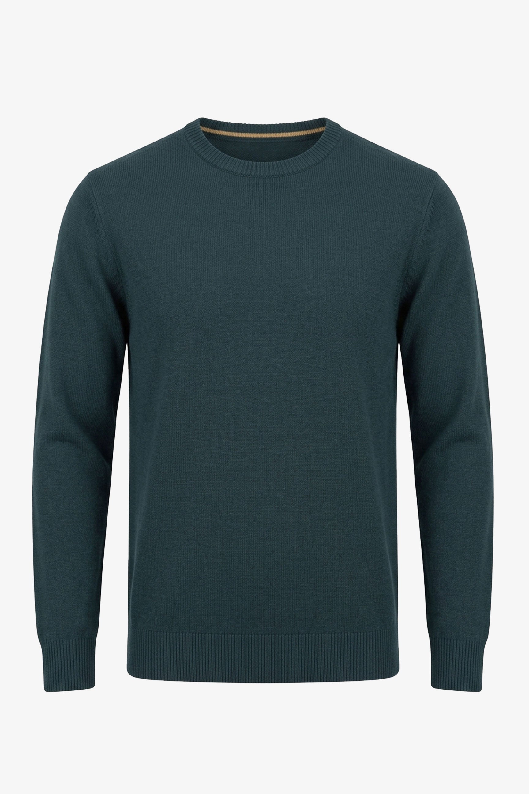 Maglione da uomo blu navy in maglia, girocollo, vestibilità regolare