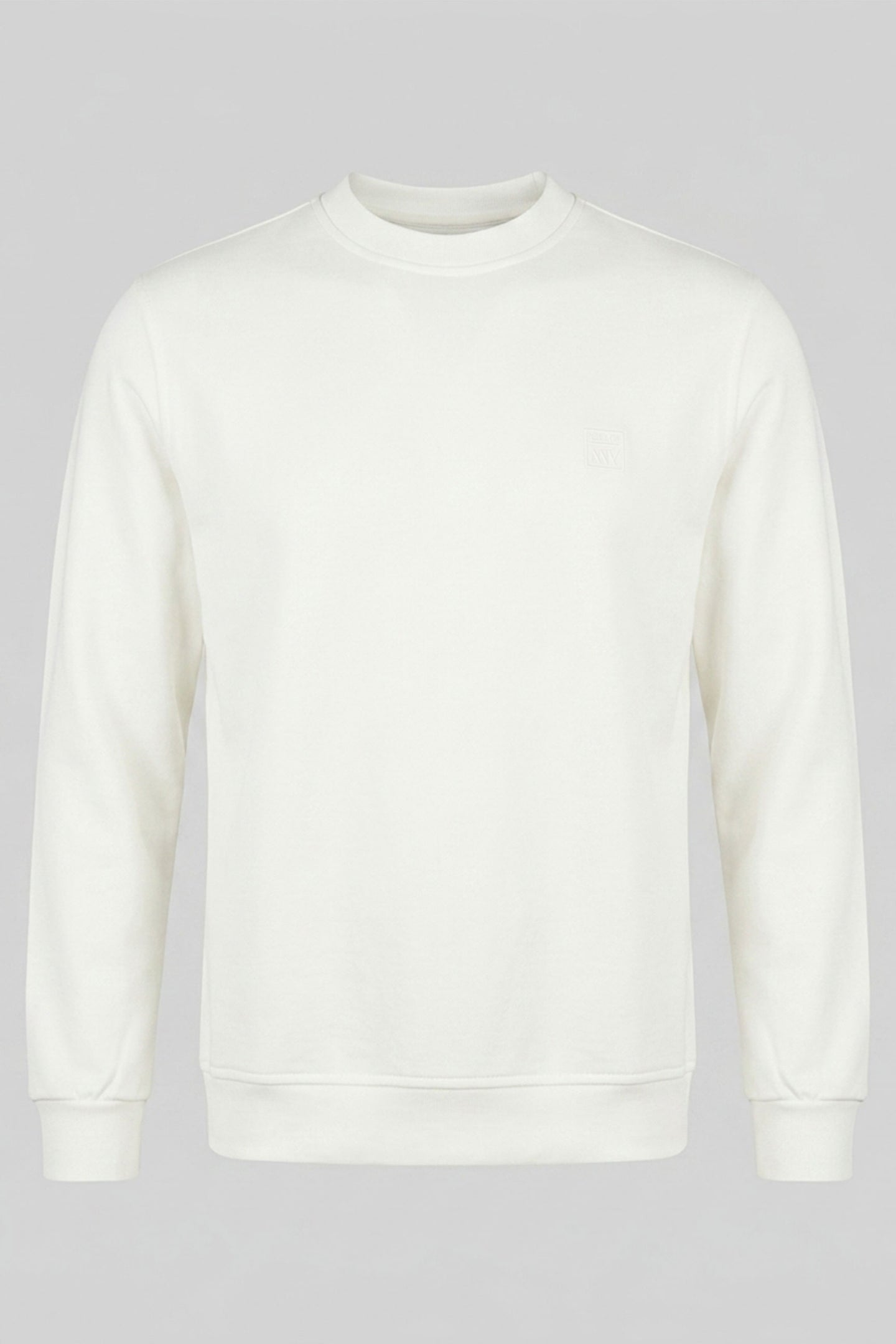 Felpa girocollo da uomo Off White in misto cotone, maniche lunghe elasticizzate.
