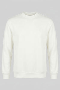 Felpa girocollo da uomo Off White in misto cotone, maniche lunghe elasticizzate.