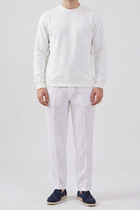 Felpa girocollo da uomo Off White in misto cotone, maniche lunghe elasticizzate.