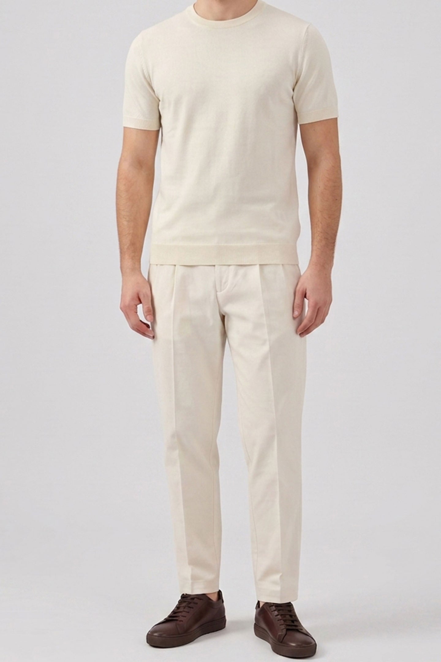 T-shirt da uomo Off White in maglia, vestibilità regolare, girocollo, maniche corte