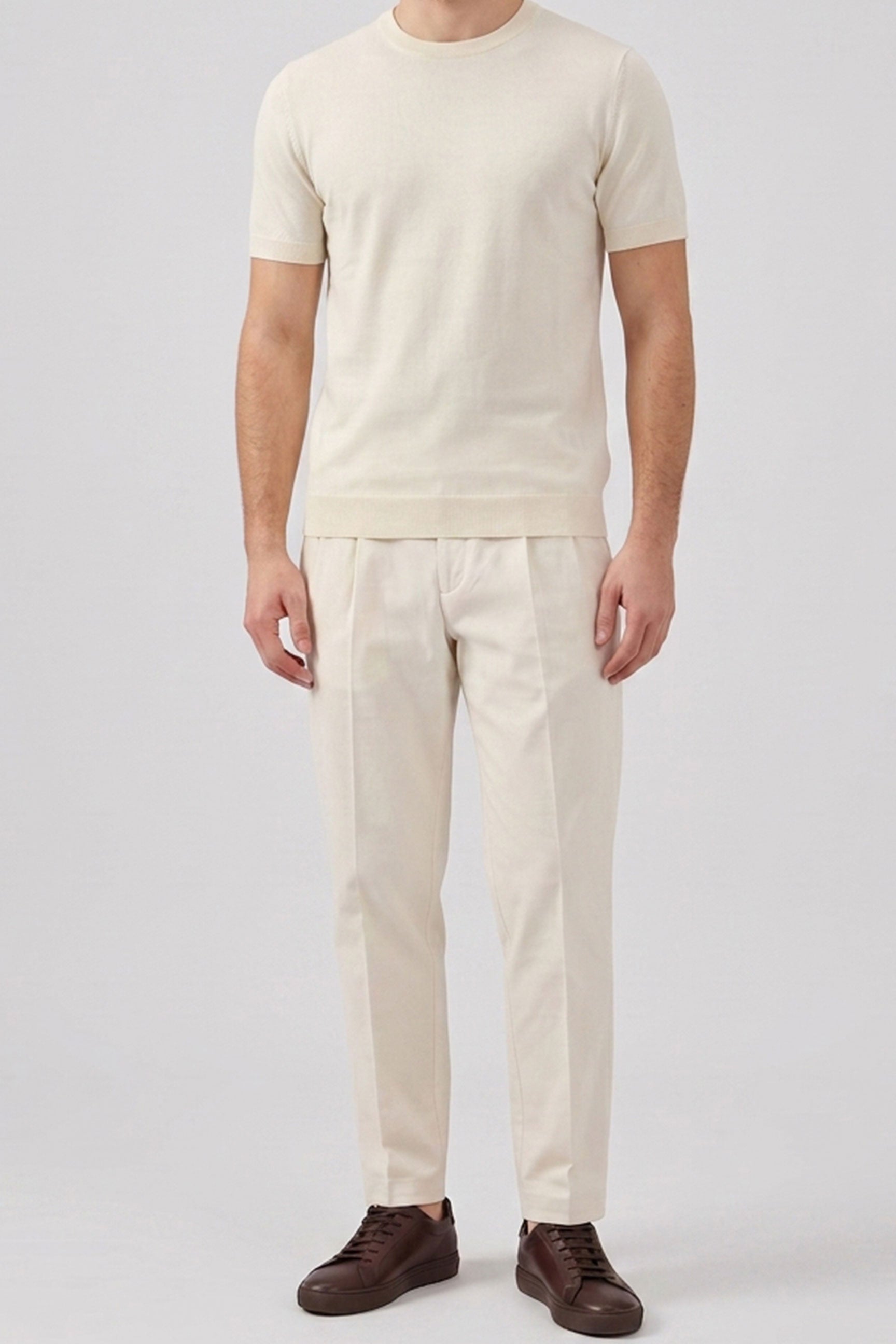 T-shirt da uomo Off White in maglia, vestibilità regolare, girocollo, maniche corte