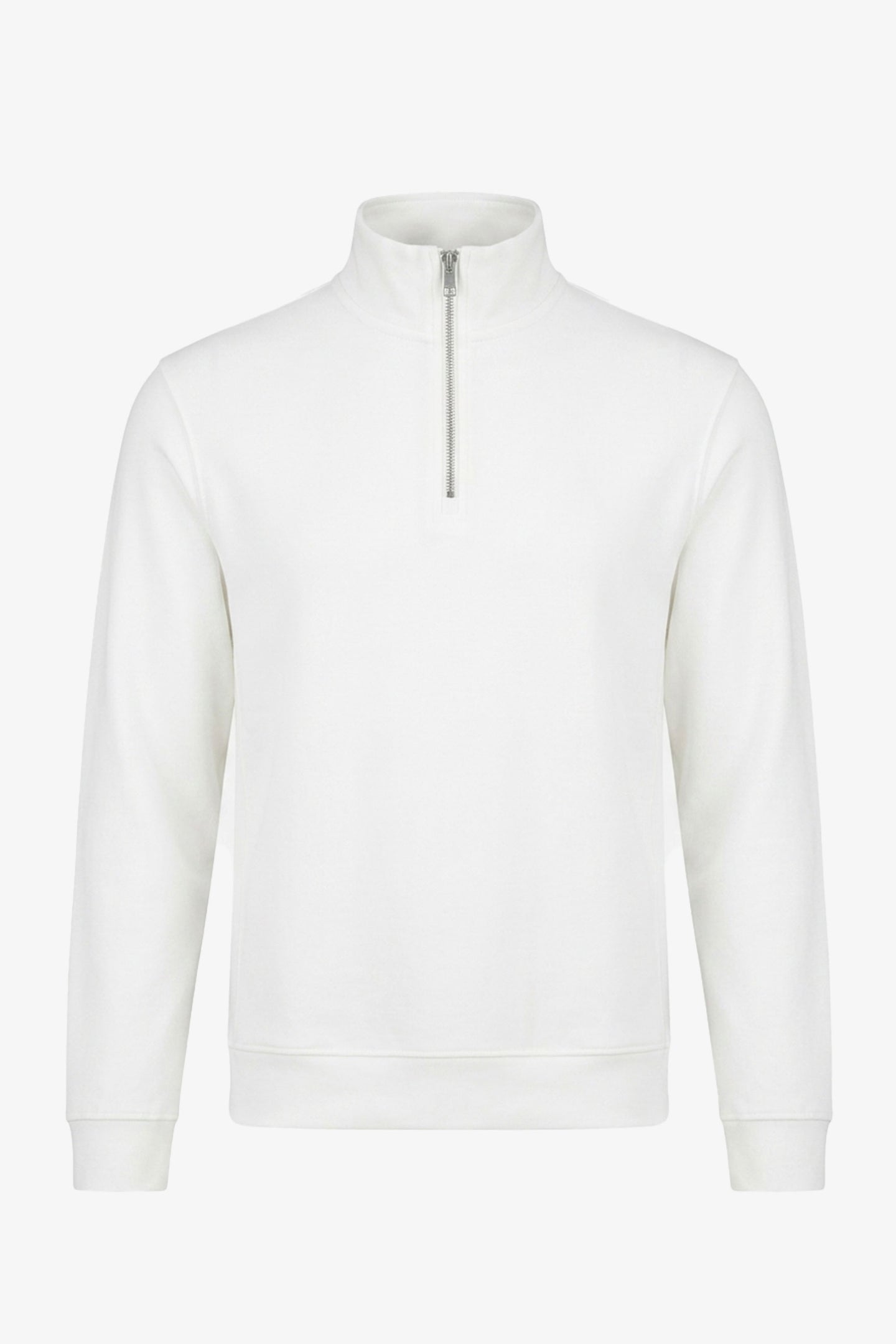 Felpa da uomo Off White con cerniera a un quarto e collo alto, in misto cotone.