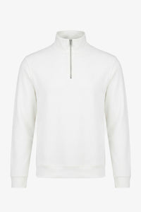 Felpa da uomo Off White con cerniera a un quarto e collo alto, in misto cotone.
