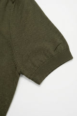 T-shirt da uomo in maglia verde oliva, vestibilità regolare, girocollo, maniche corte
