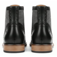 Stivaletti brogue con punta a coda di rondine da uomo