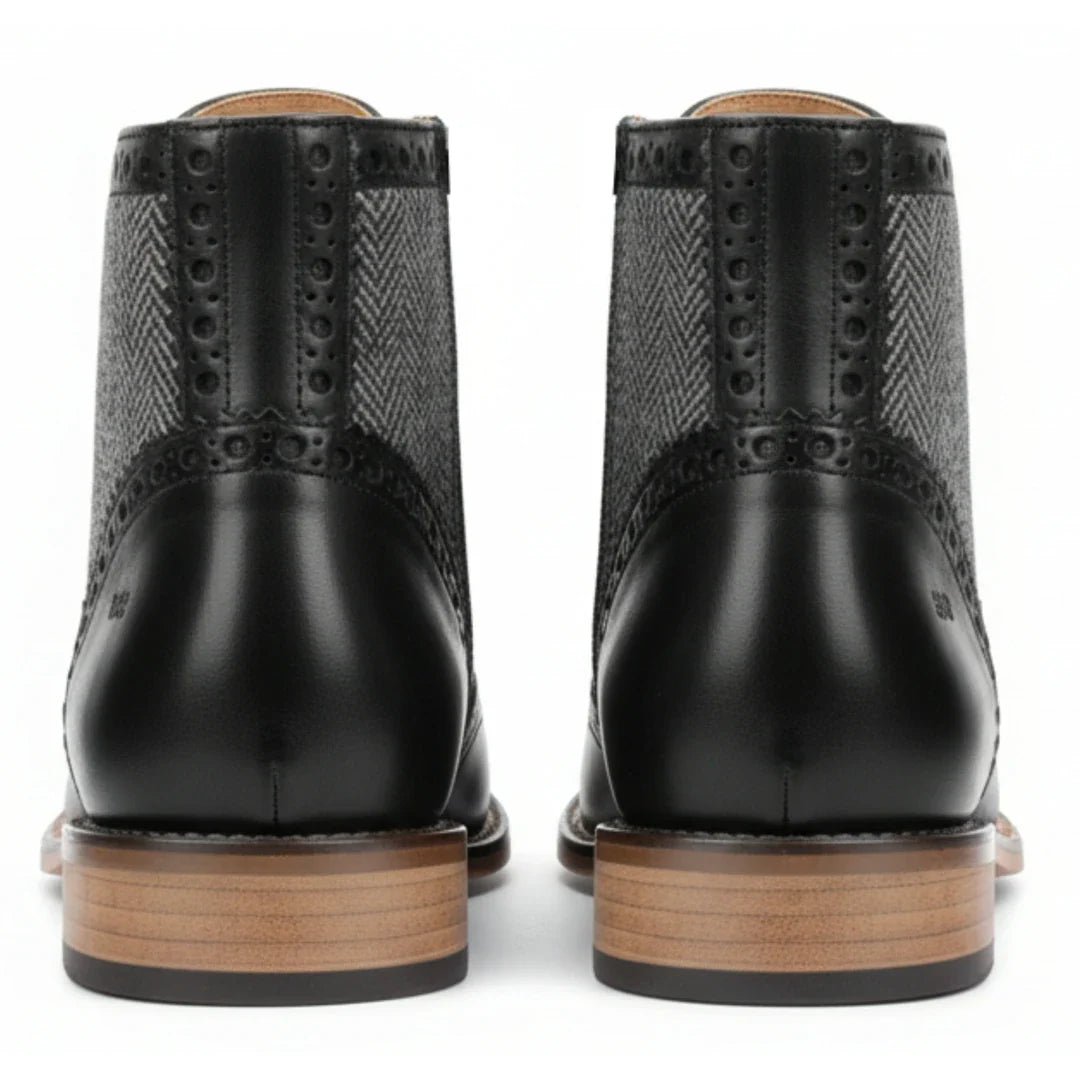 Stivaletti brogue con punta a coda di rondine da uomo