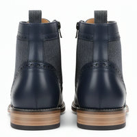 Stivaletti brogue con punta a coda di rondine da uomo