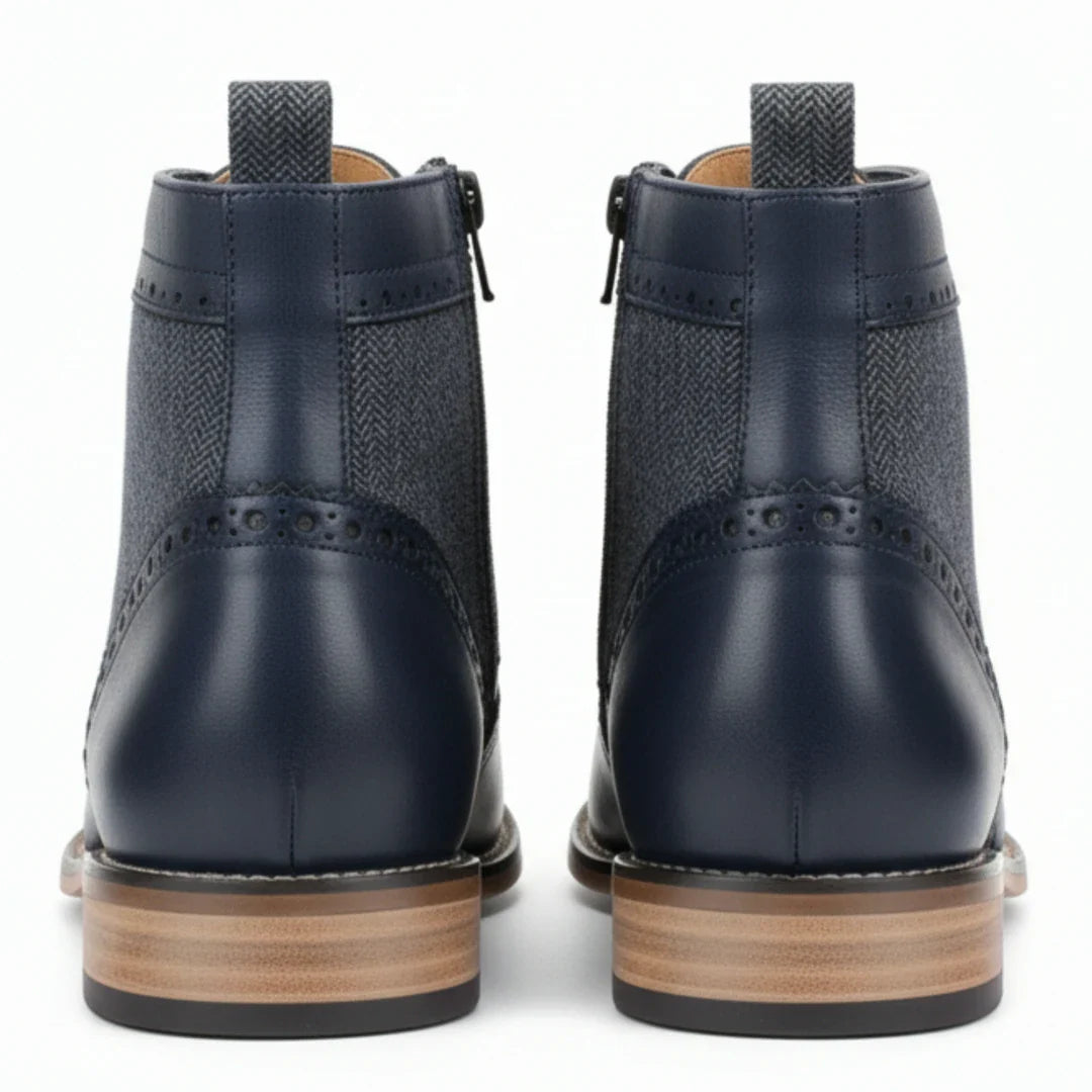 Stivaletti brogue con punta a coda di rondine da uomo