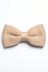Papillon da uomo beige in maglia