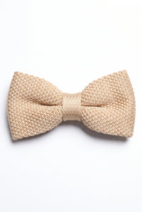 Papillon da uomo beige in maglia
