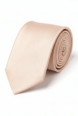 Cravatta da uomo slim tinta unita beige