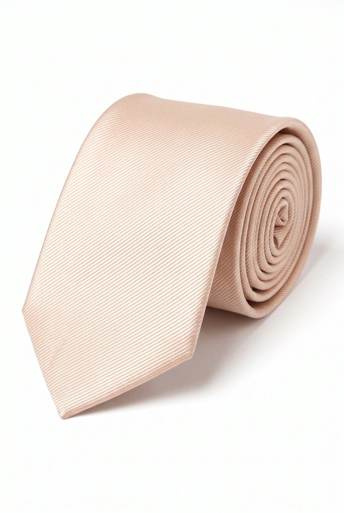 Cravatta da uomo slim tinta unita beige