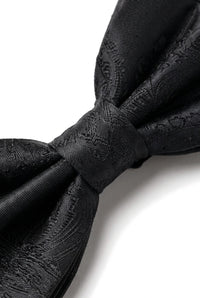 Set regalo con papillon nero e fazzoletto da taschino e gemelli da uomo