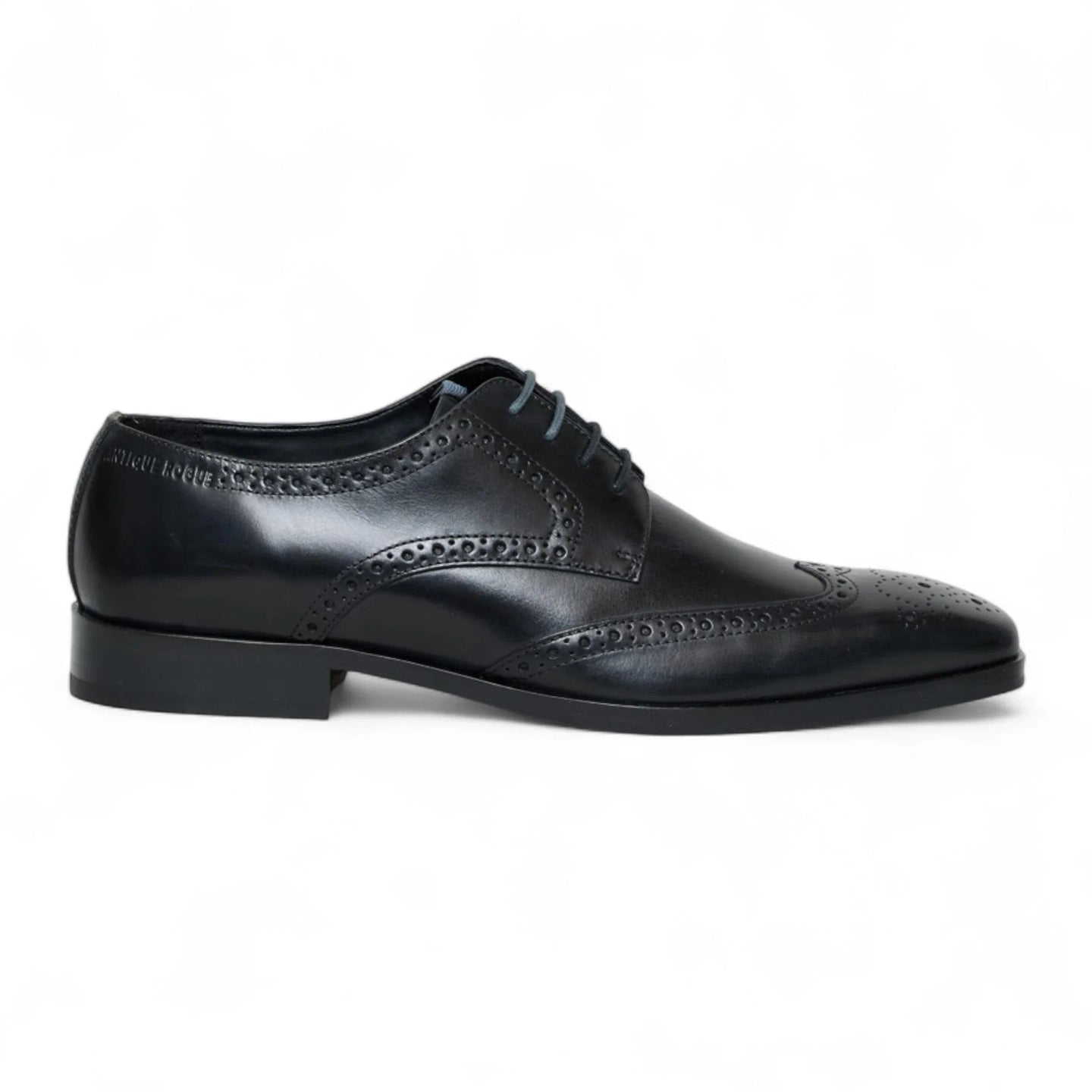 Scarpe stringate classiche brogue da uomo in pelle nera