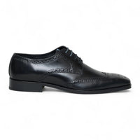 Scarpe stringate classiche brogue da uomo in pelle nera