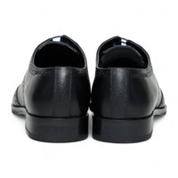 Scarpe stringate classiche brogue da uomo in pelle nera