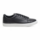 Sneakers casual da uomo in pelle nera con lacci