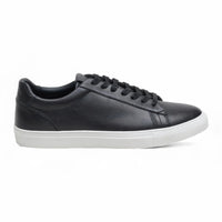 Sneakers casual da uomo in pelle nera con lacci