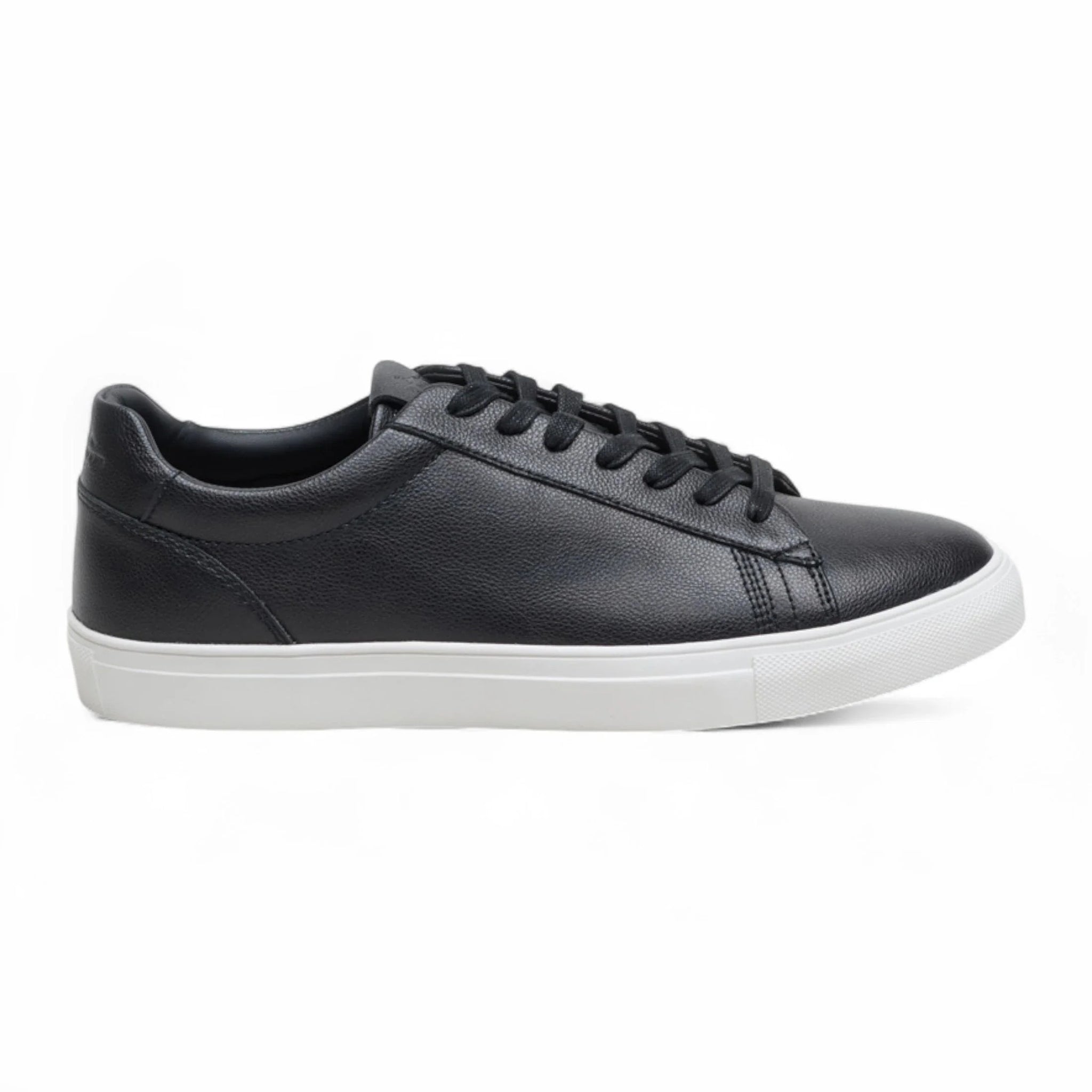 Sneakers casual da uomo in pelle nera con lacci