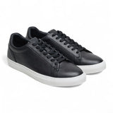 Sneakers casual da uomo in pelle nera con lacci