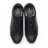 Sneakers casual da uomo in pelle nera con lacci