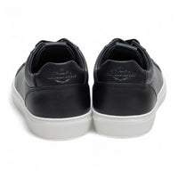 Sneakers casual da uomo in pelle nera con lacci