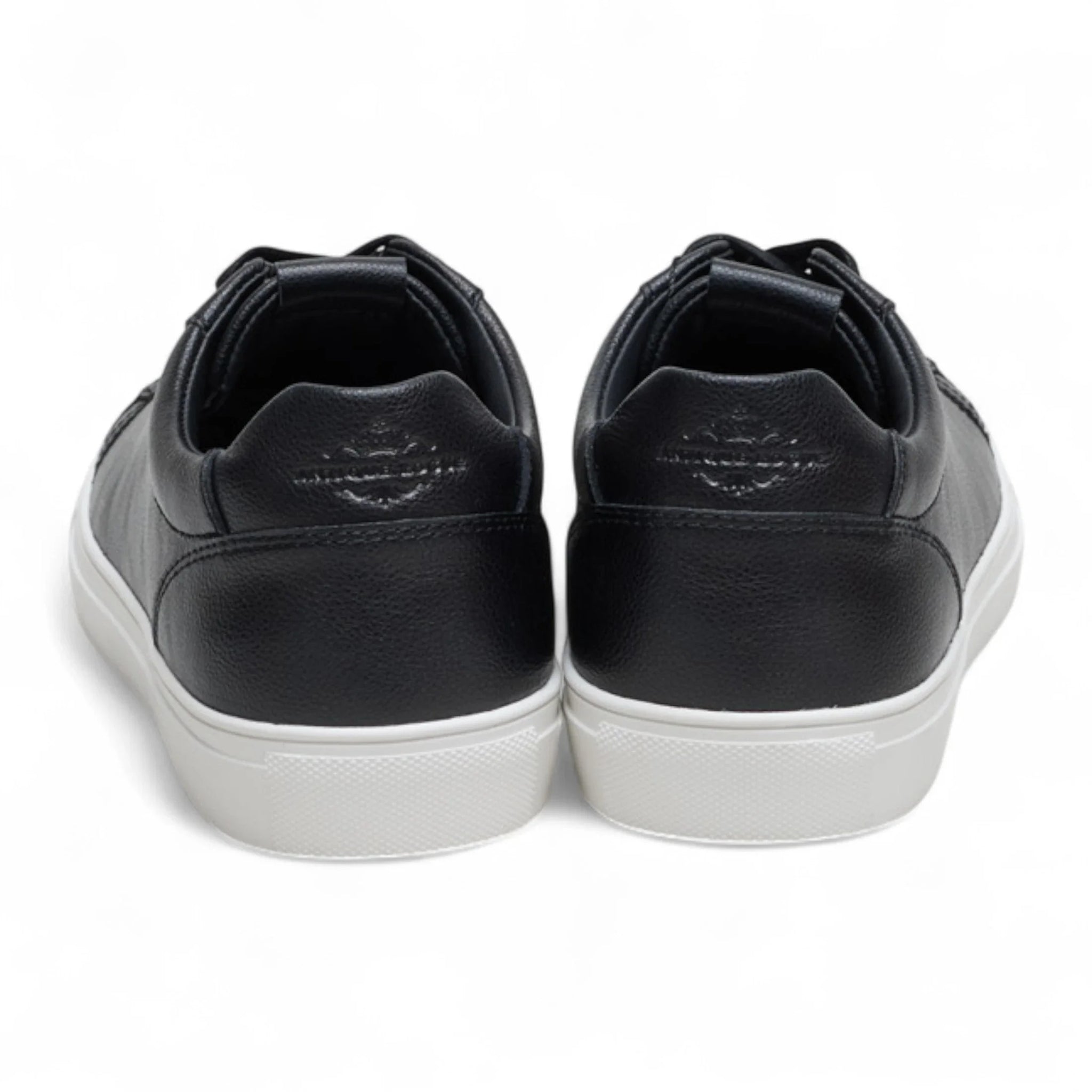 Sneakers casual da uomo in pelle nera con lacci