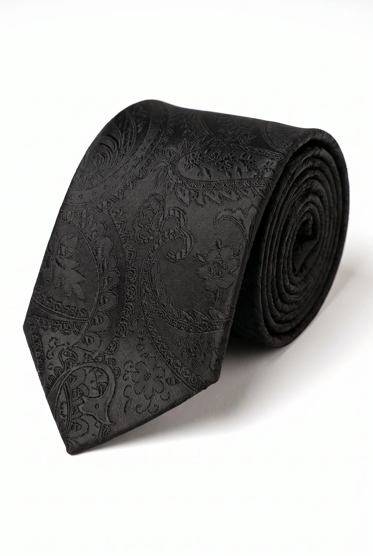 Set regalo con cravatta da uomo nera con motivo paisley