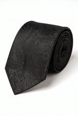 Set regalo con cravatta da uomo nera con motivo paisley