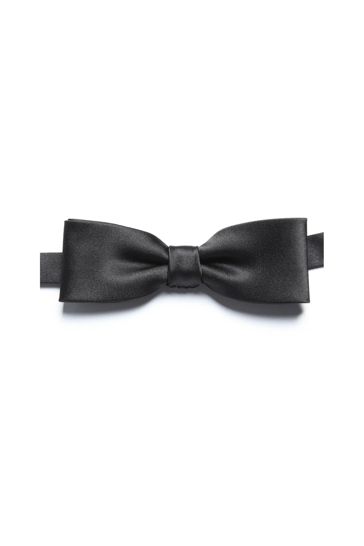 Papillon da uomo in raso nero, slim fit, ideale per occasioni formali.