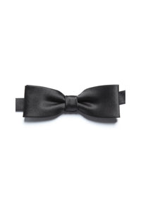 Papillon da uomo in raso nero, slim fit, ideale per occasioni formali.