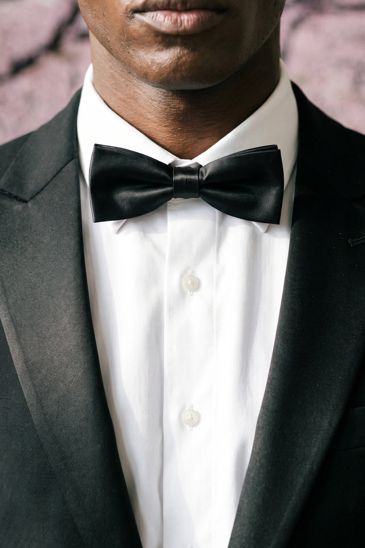 Papillon da uomo in raso nero, slim fit, ideale per occasioni formali.