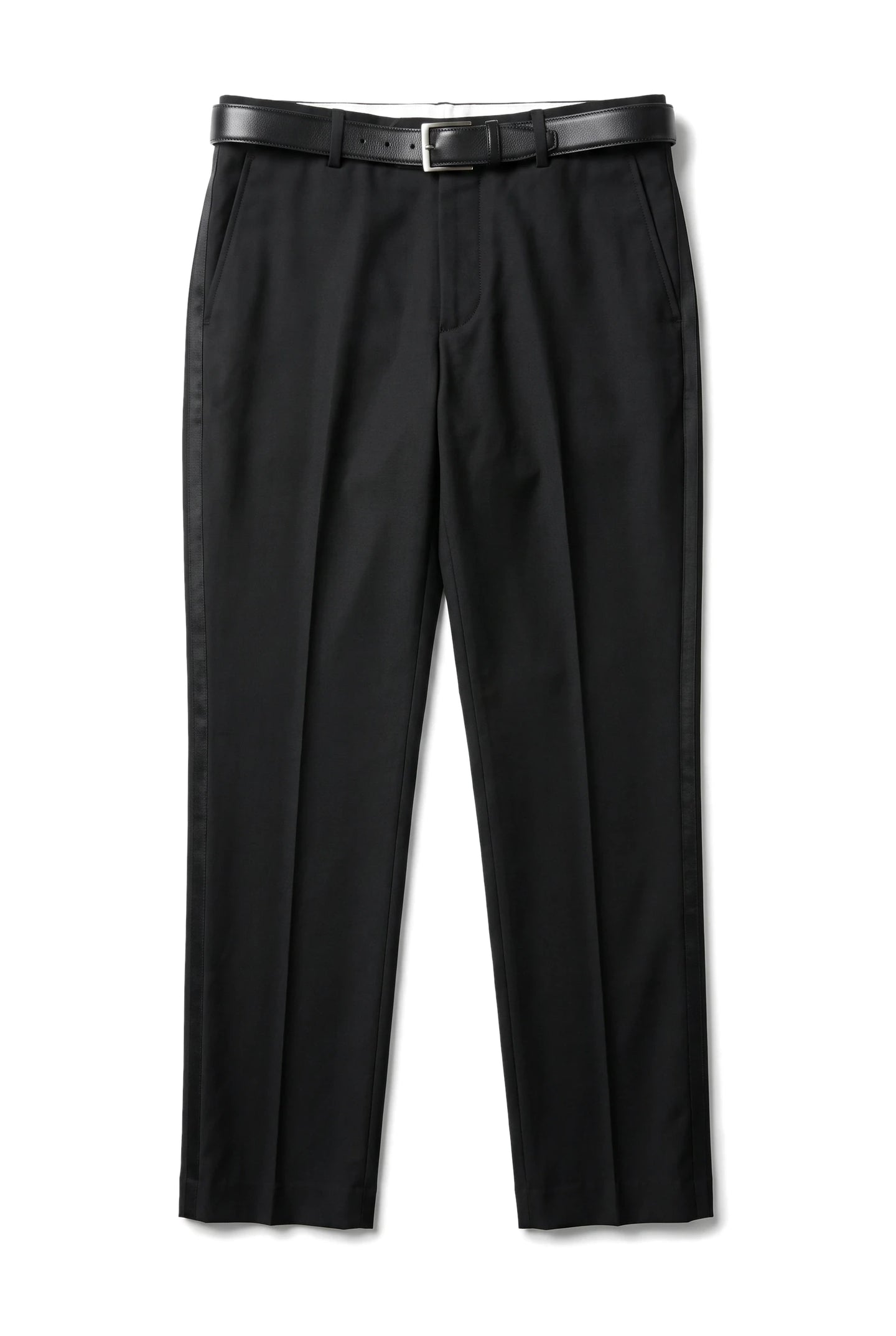 Pantaloni da smoking neri da uomo, a righe, in raso, per matrimonio e ballo di fine anno