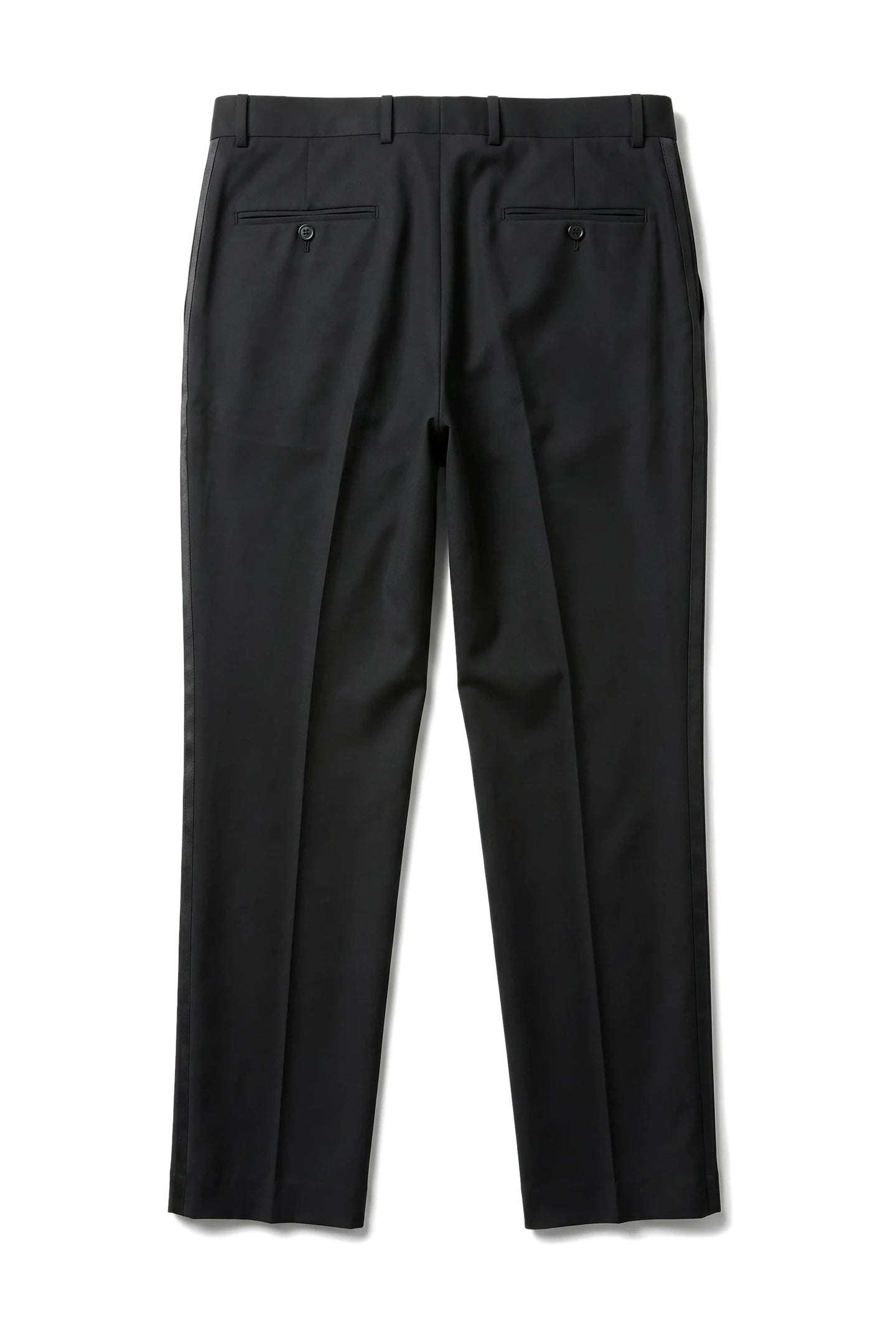 Pantaloni da smoking neri da uomo, a righe, in raso, per matrimonio e ballo di fine anno