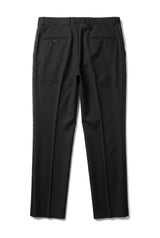 Pantaloni da smoking neri da uomo, a righe, in raso, per matrimonio e ballo di fine anno