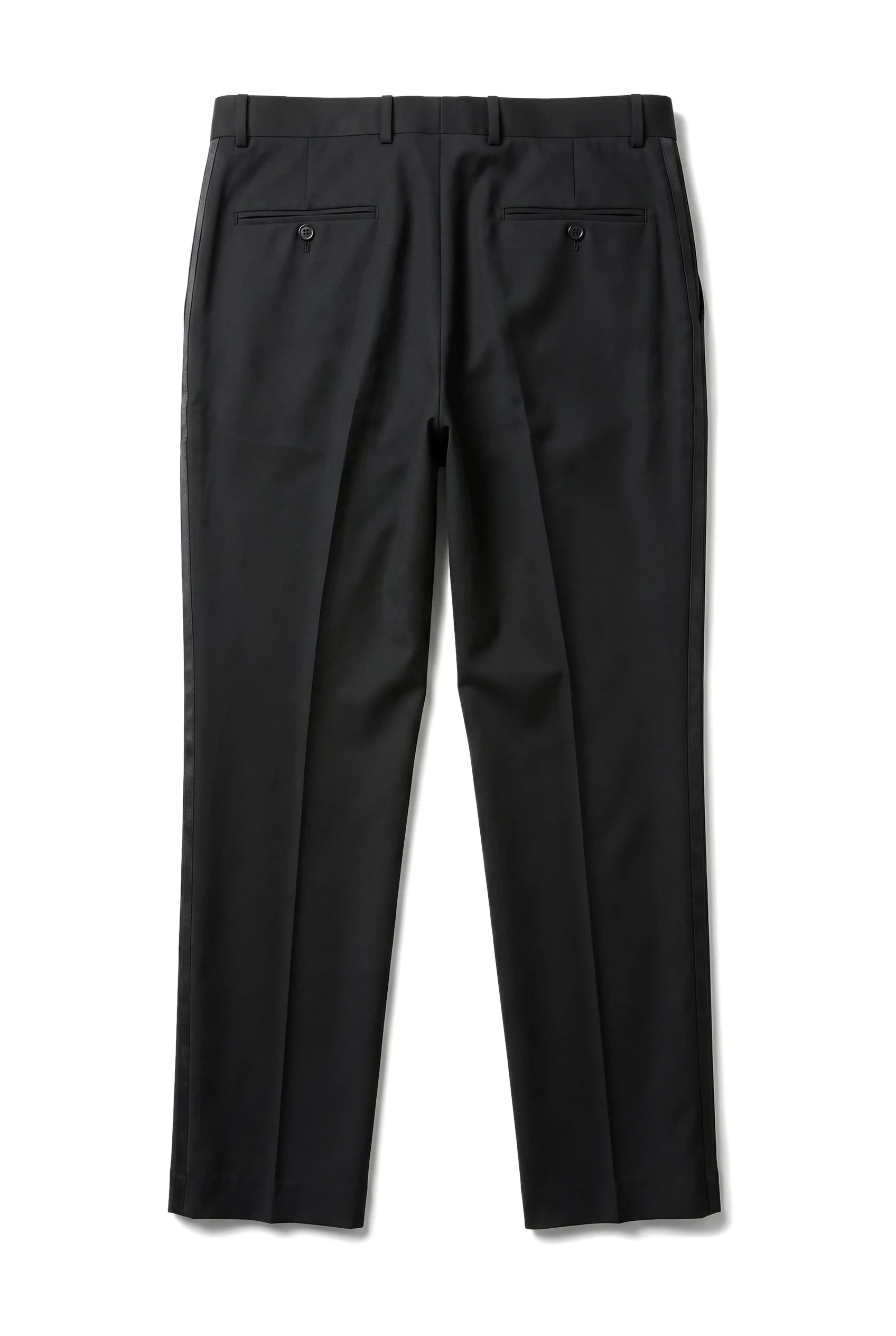 Pantaloni da smoking neri da uomo, a righe, in raso, per matrimonio e ballo di fine anno